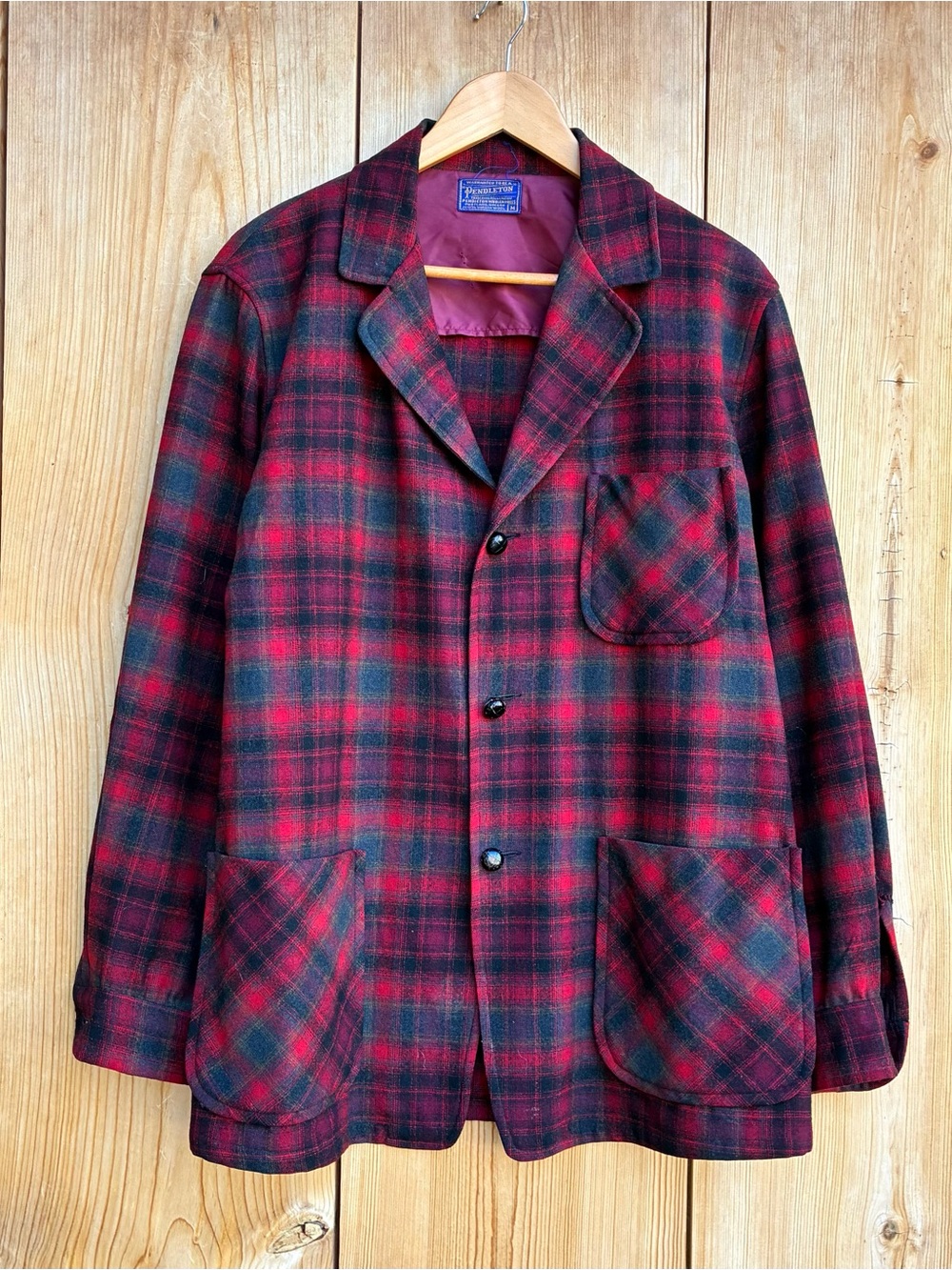 Pendleton Wool Plaid Blazer Mens Sz Medium